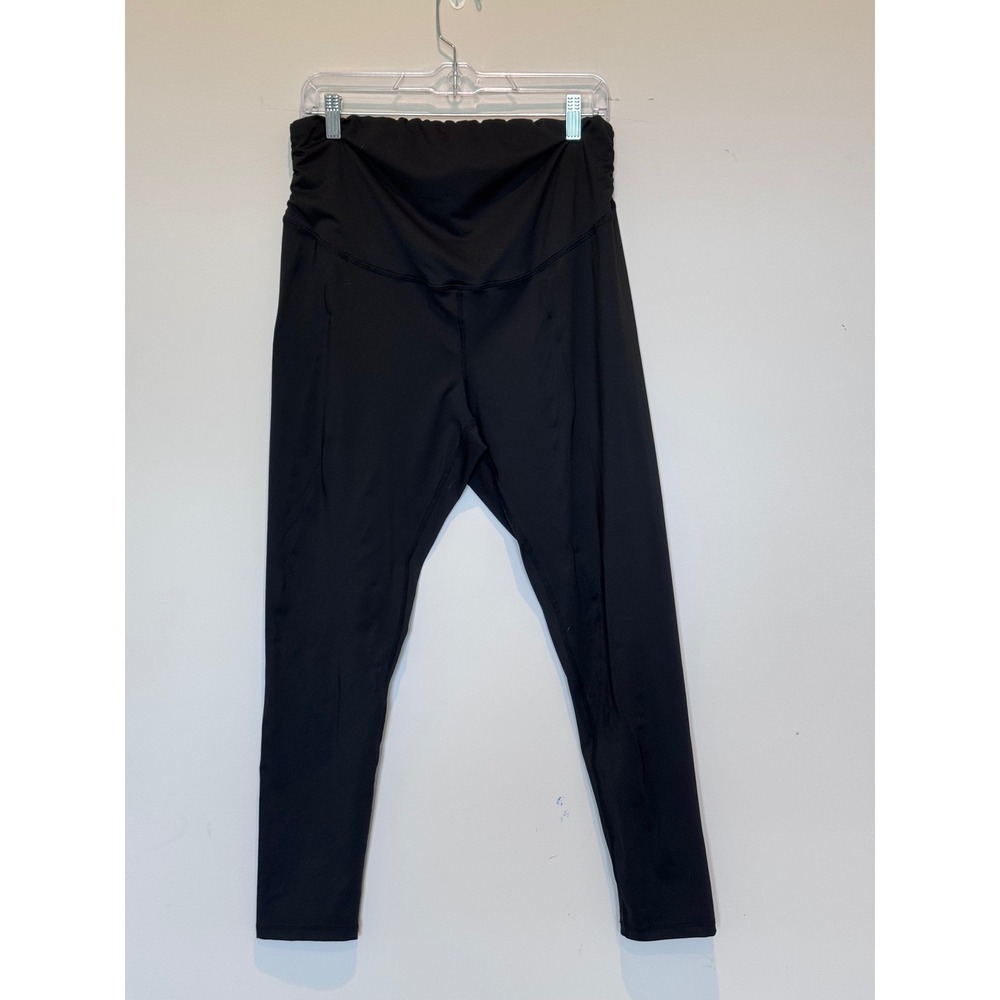 SHEIN Maternity Leggings Black High Waisted Over Belly Activewear Pants XL US 12